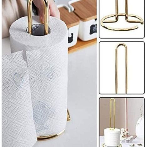 Support Rouleau Papier - En Acier Inoxydable - Pour Cuisine Salle De Bain Comptoir - Hauteur 13 Cm Diamètre 13 Cm - 1 Pièce (1/5)