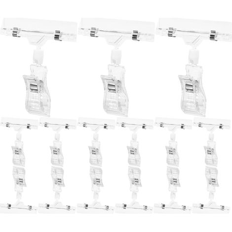 Porte-étiquettes de prix en plastique faciles à installer, clips (1/5)