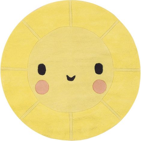 Tapis lilipinso 100% coton diamètre 100 cm - emojie
