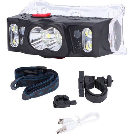 Mini lampe frontale LED, rechargeable, avec capteur intelligent, étanche, chargement USB avec indicateur de batterie, fermeture magnétique (1/5)