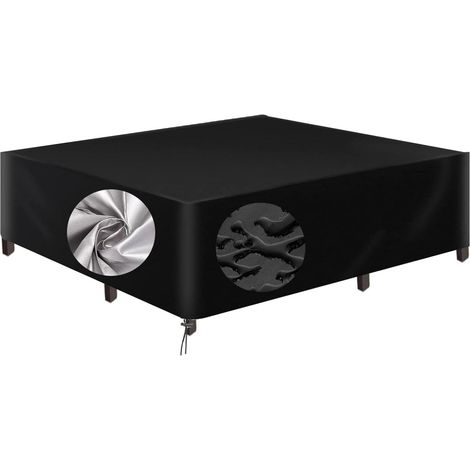 1 Housse De Protection Table Jardin 600D Oxford Imperméable Avec Sangles Pour Mobilier Extérieur