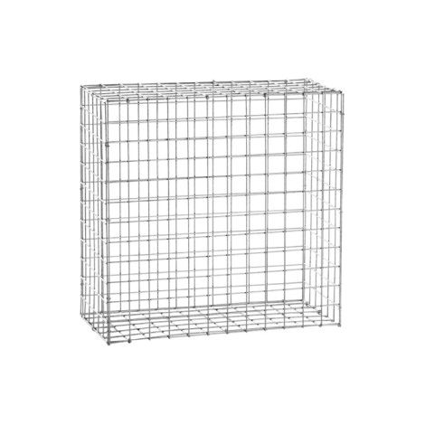 Easycloture – Gabion acier galvanisé 60x60x30 cm – 2 tirants et 100 crampons inclus – Résistant à la corrosion – Pour muret décoratif