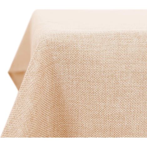 Nappe hydrofuge aspect lin 150x300 cm Rose Poudré
