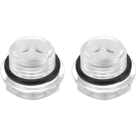 2 voyants d'huile pour compresseur d'air, fenêtre indicatrice d'huile hexagonale en Plastique pour la Surveillance des compresseurs d'air, des Pompes et des réservoirs (M18 x 1,5 mm) (1/3)