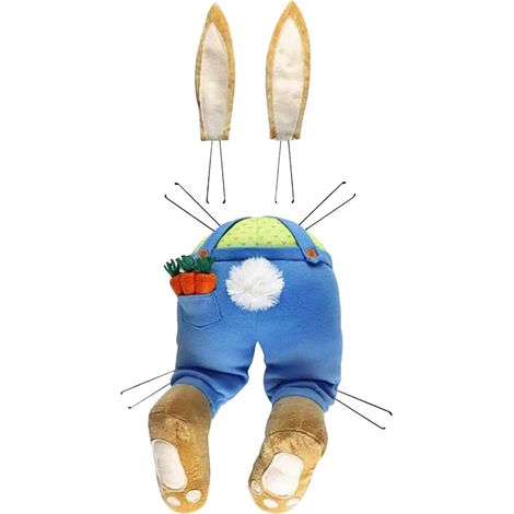 Guirlande Lapin De Pâques - Décoration Porte D'Entrée Et Intérieure - Forme Fesses De Lapin Avec Oreilles - Pour Maison Rustique Et Saison Printanière - 1 Pièce (1/3)