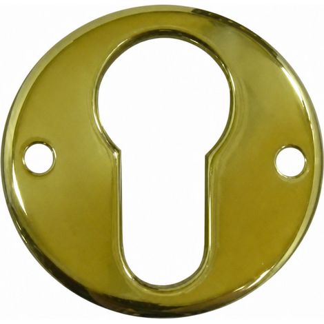 Funktionsrosette Messing poliert Zylinder, zweiteilig.