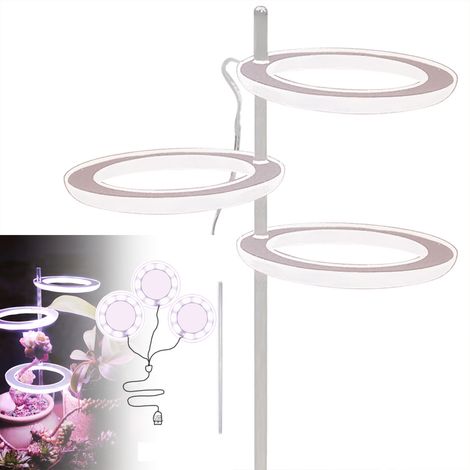 Lampe de Culture LED Spectre Complet pour Plante Fleur Succulente Eclairage d'Appoint Interieur Maison Trois Tetes Blanc (1/5)