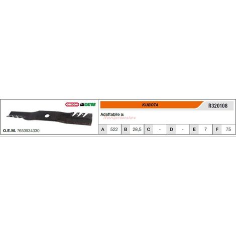 Hoja de corte para tractor de césped KUBOTA R320108 (1/2)