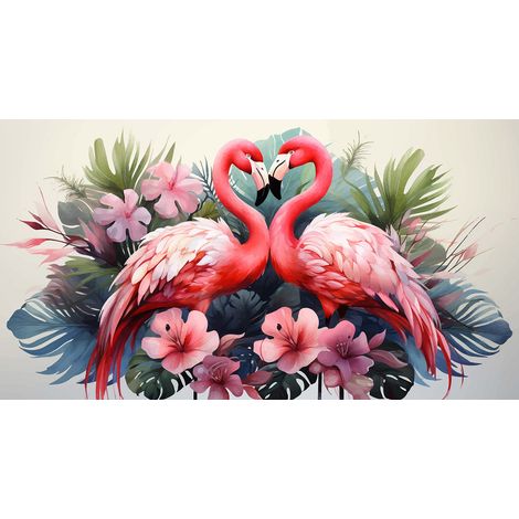 Papier peint panoramique - Flamants Roses - 260 cm x 141 cm (1/2)