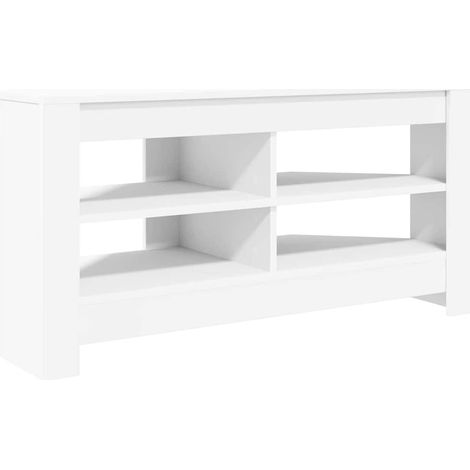 Meuble TV  Banc TV  Armoire TV d'Angle Blanc 102 x 40,5 x 45 cm Bois d'ingénierie (1/5)