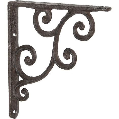 Équerre de Fixation Murale en Fer Marron - Support d'Étagère d'Angle 2 x 14 x 14 cm - PANGIVO