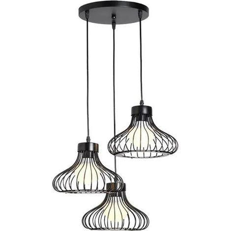 Lustre - Creative - Trois Têtes - Noir - Métal - E27 - Scandinave Moderne (1/4)