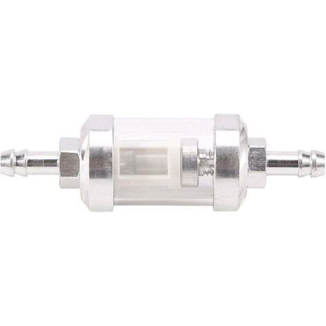 (Silberner) Universal-Kraftstofffilter für Benzinmotoren, Chromglas, 5/16 Zoll, 8 mm, für Motorräder