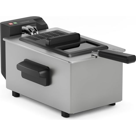 Friteuse à Huile 3L - 2000W - Zone Froide - Thermostat Réglable - Cuisson Saine - Noir (1/5)