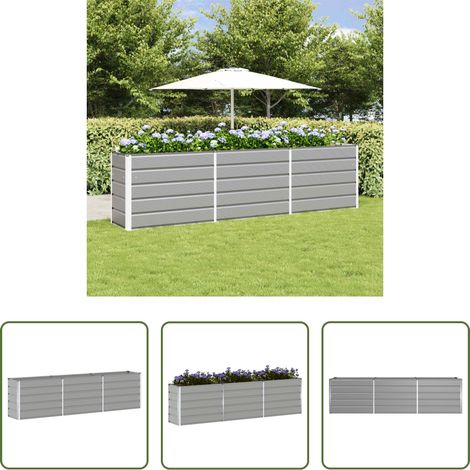Pot industriel - Jardinière Gris clair 480 x 50 x 45 cm Acier galvanisé (1/5)