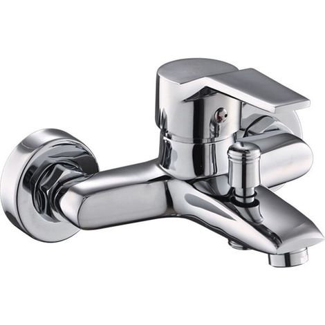 Robinet Mitigeur Douche - Cuivre - Valve Céramique - Murale - À Levier Unique - Pour Eau Chaude Froide - 1 Pièce (1/4)