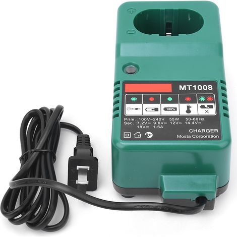 Chargeur universel pour batterie de perceuse MT1008 (7,2/9,6/12/14,4/18 V, prise standard américaine 110-240 V) (1/5)