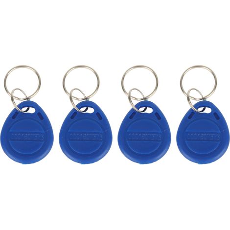 100 porte-clés bleus RFID avec carte de proximité pour contrôle d'accès (carte d'identité) (1/5)