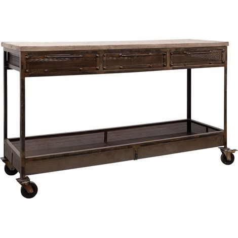 tavolino da consolle in legno di Mango 150x45x90 marrone laccato HEAVY INDUSTRY