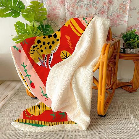 3D Blankets and Throws Thick Soft Plush Microfiber Duvet Bedding Blanket Sofa Camping Travel Warm Bed Sheet Adult Child (Spotted Animals, 150x100cm) (1/5)
