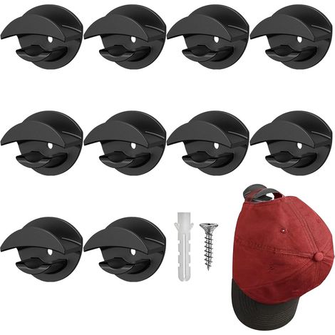 Crochets Muraux pour Chapeaux - Lot de 10 Support pour Chapeau Sans Perçage - Accroche Adhésive Sans Dommage pour Maison Salle de Bain Dressing Chambre Séjour Entrée (1/5)