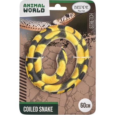 Serpent en caoutchouc python réticulé jaune 60 cm