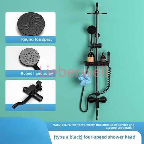 Ensemble de douche gris pistolet, Spray supérieur de salle de bains avec douche pressurisée, ensemble complet haut de gamme, mode moderne, équipement de salle de bain, ensemble de douche (1/5)