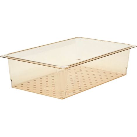 Bac égouttoir GN 1/1 - Haute t° - 40.5 x 40.5 cm - Ambre - Lot de 6 - Cambro
