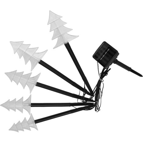 Lampe solaire de jardin LED pour sapin de Noël, étanche, idéale pour allée, terrasse, cour, villa ou jardin. Éclairage décoratif extérieur. (1/5)