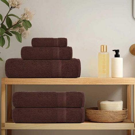 vidaXL 6 Piece Towel Set "FROGN" Brown 360 gsm (1/5)