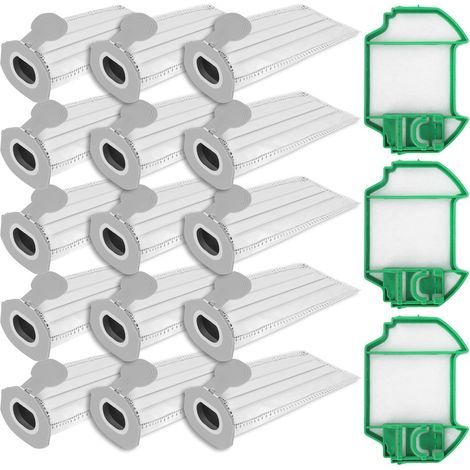 15pcs Vacuum Cleaner Bags for Vorwerk Kobold VK7/FP7 with 3 Pieces HEPA Filters, Vacuum Cleaner Bag for Kobold VK7/FP7 Replacement Filter Bag, Replacement Dust Bag for Kobold (1/5)
