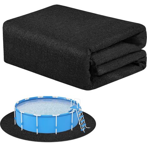 Tapis de piscine rond de 305 cm - Tapis de protection prédécoupé pour piscines hors-sol et jacuzzi - Empêche les trous et prolonge la durée de vie (1/5)