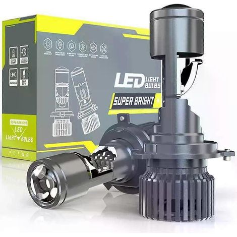 LED-Autoscheinwerfer GT4 mit integrierter Linse, H4 Fern-/Abblendlicht in einem, 12V/24V, Motorrad-Laserlicht, superhell, lange Lebensdauer – JXLGV (1/4)