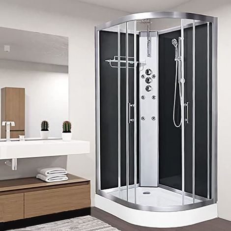 Vidalux Pure 1200 Left 1200 x 800 Shower Cabin Black Glass