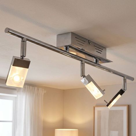 Plafoniera LED cromata illuminazione soggiorno spot faretto lampada orientabileBrilliant G16416/15 (1/5)