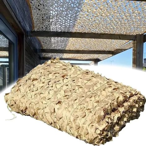 Filet Camouflage Extérieur, Filet Camouflage Beige Léger Et Durable, Filet Militaire, Filet D'ombrage De L'armée, Size:4X6M (1/4)