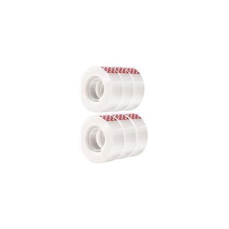 Unsichtbares Klebeband 1,8 cm × 26 m – Packung mit 6 hochfesten, transparenten Rollen für Heimwerker- und Büroanwendungen (1/5)