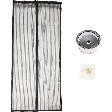 Selbstschließendes, flexibles Tür-Moskitonetz, schwarz, 90 x 215 cm – Insektenschutz, atmungsaktiv und vielseitig (1/5)
