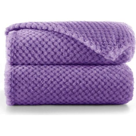 Plaid - Couverture - Edredon Violet Jacquard Pressé 170x210 cm (1/3)