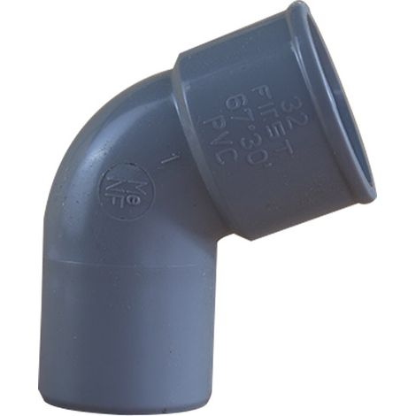 Coude 67°30 PVC First Plast évacuation Mâle Femelle Ø32 (1/5)