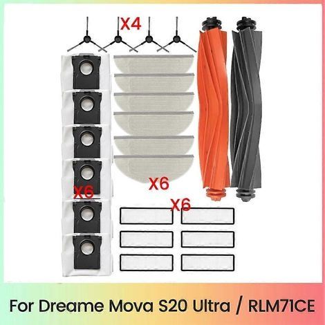 Kit d'accessoires de 24 pièces pour aspirateur Dreame Mova S20 Ultra/RLM71CE : brosse principale, lingettes de nettoyage, filtres et sacs à poussière. (1/5)