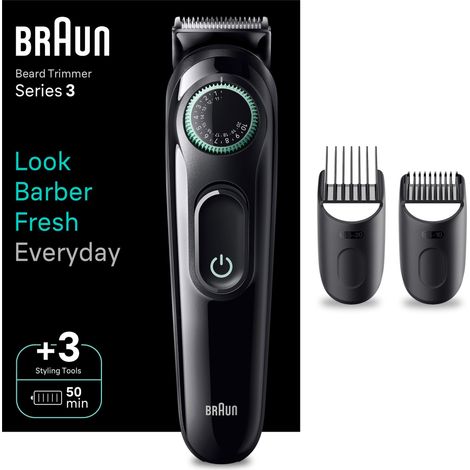 Braun BeardTrimmer 3 BT3411 Schwarz, Grün