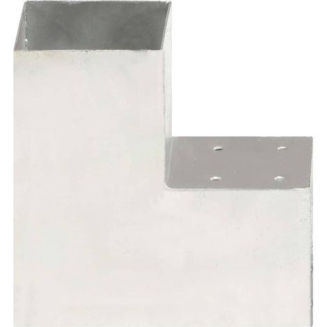 vidaXL Conector de postes en forma de L metal galvanizado 101x101 mm (1/2)