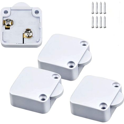 4 Pcs Commutateur D'armoire, Automatique Interrupteur Porte Placard pour Placards Lumière de Porte Ouverte Est Allumée la Lumière de Fermeture de Porte Est Éteinte,Superma (1/4)