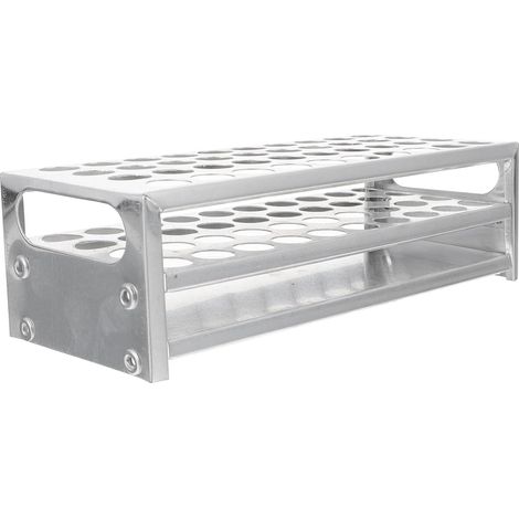 Support pour Tubes à Essai en Aluminium 40 Trous, Léger et Facile à Transporter, Offrant une Vue Claire du Contenu, pour Laboratoires Scolaires et Universitaires (1/5)
