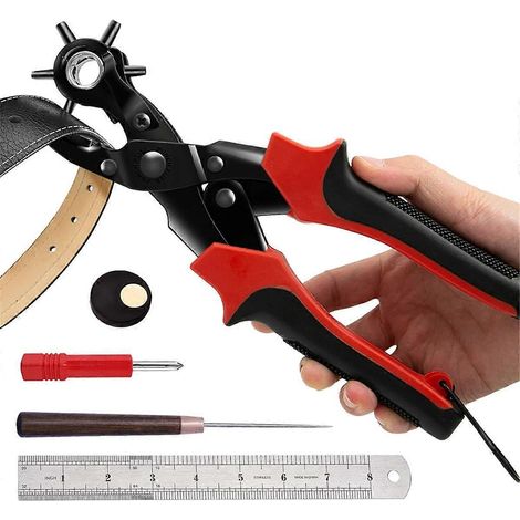 Jeu de perforatrices pour cuir, perforatrice rotative ultra-résistante, B-- (1/5)