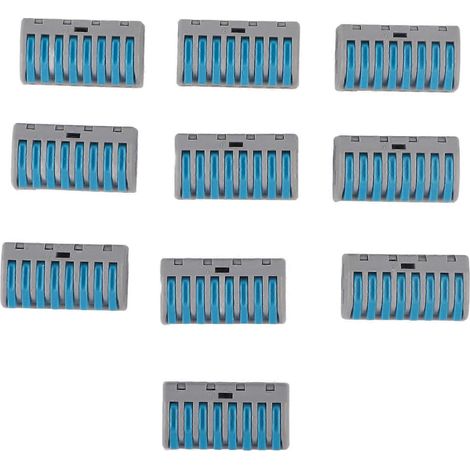 10-teiliges Set mit 5-Port-Hebelklemmen für Drahtverkabelung (blau) (1/4)