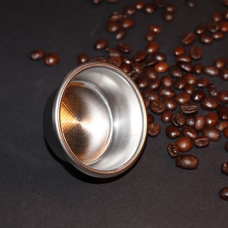 Cestino portafiltro per caffè in acciaio inox da 54 mm, compatibile con i portafiltri.