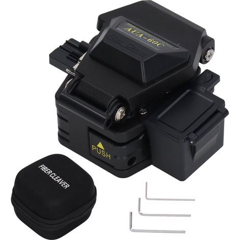 Kit d'outils de couperet de fibres, couteau de coupe de câble optique, fusion à chaud, épissage à froid, dos automatique avec boîte à déchets (1/5)