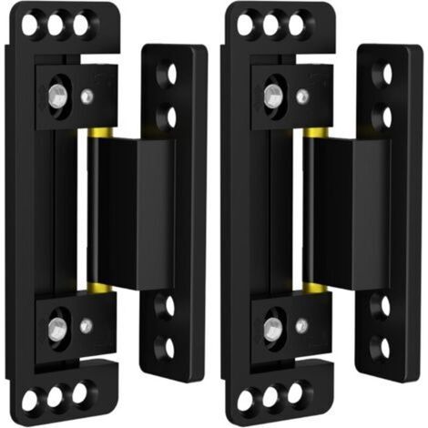 Charnières de porte cachée 2pack charnières cachées ultra-fines pour porte secrète charnières invisibles réglables charnière de porte cachée silencieuse et lisse, noir